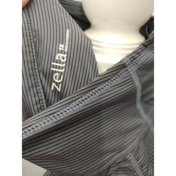 Zella Top Activewear Jacket Mock Neck Long Sleeve Half Zip Striped Pullover 1X - Picture 4 of 6